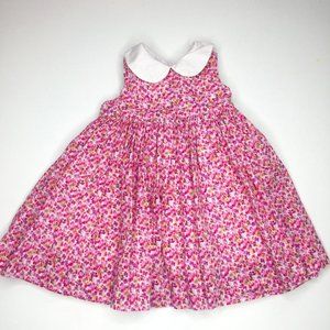 Baby CZ  6-12 months 100% cotton sleeveless dress with slip + peter pan collar.